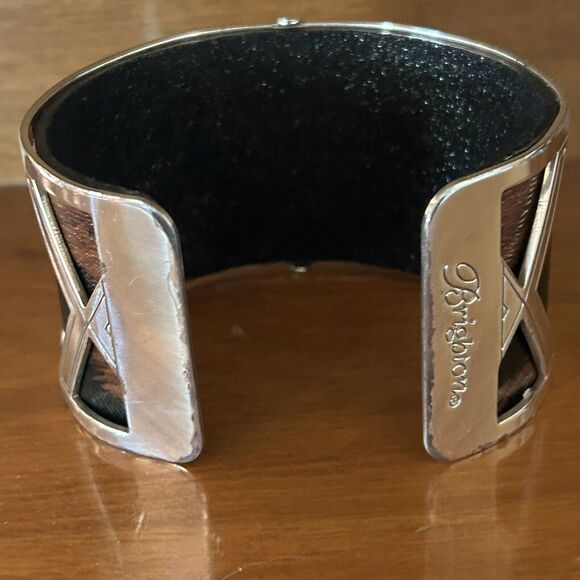 Brighton Christo Ganges Wide Cuff Bracelet W Animal Print Insert - Picture 3 of 5